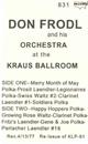 Don Frodl and his Orchestra - Vol 4 Kraus Ballroom